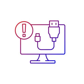 USB does not work gradient linear vector icon Stock Illustration