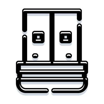 Usb dongle device with abstract outlined icon design Stock Illustration