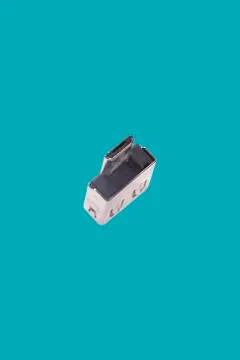 USB drive adapter isolated over the blue background. Stock Photos