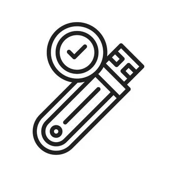 USB Drive Approved icon image. Stock Illustration
