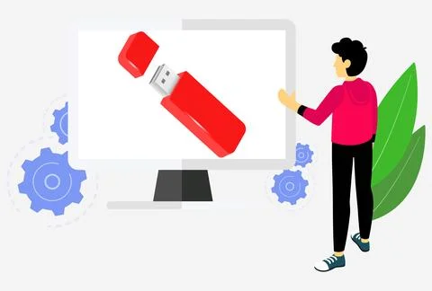 Usb Drive Concept Illustration Illustrazione stock