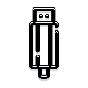 Usb drive connecting to digital data device storage Stock Illustration