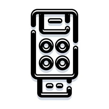 Usb drive digital data storage device outline icon イラスト素材