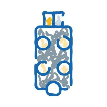 Usb drive doodle storing digital information data 库存插图