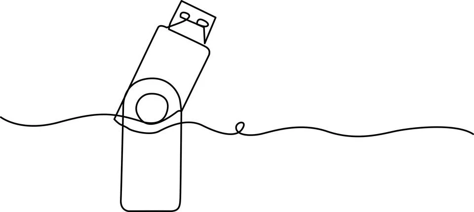 Usb drive floating in water Vector Stock Illustration