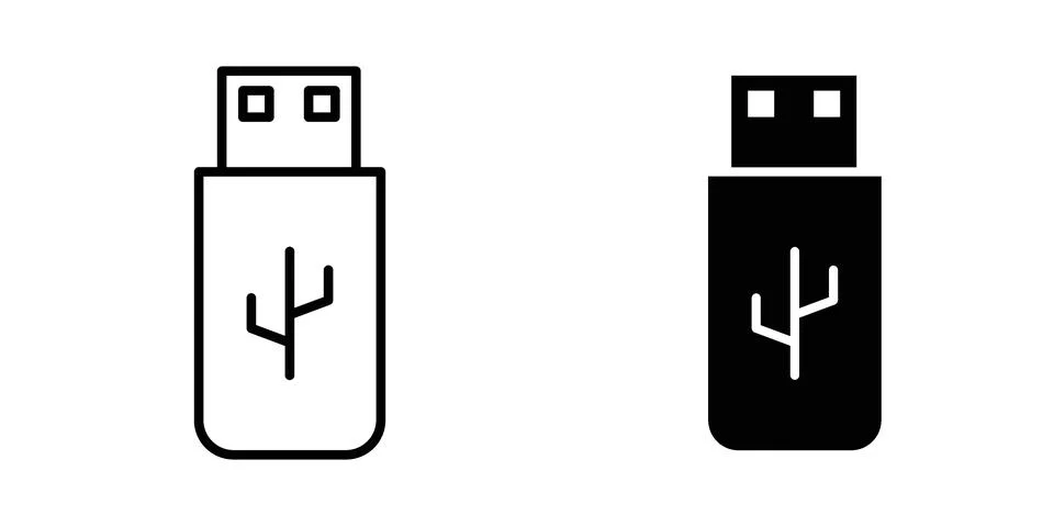Usb drive icon for design projects and web UI Stock Illustration