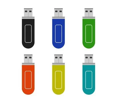 Usb drive icon illustrated in vector on white background Stock Illustration