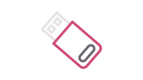 USB drive icon representing portable data storage device. Video stock 334766245