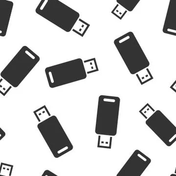 Usb drive icon seamless pattern background. Flash disk vector illustration on 스톡 일러스트