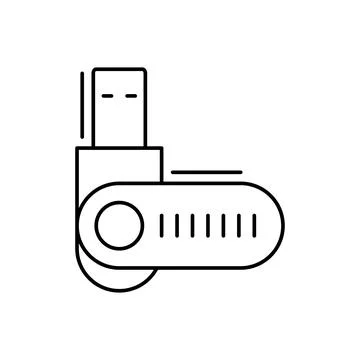 USB Drive icon. Simple line, outline vector elements of office tool icons for ui Illustrazione stock
