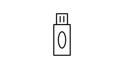 USB drive icon in vector format, showcasing a sleek, rectangular design wit.. 動画素材 333462057
