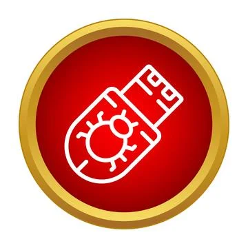 Usb drive infected with computer virus icon Stock Illustration