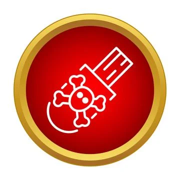Usb drive malware computer virus security threat icon Stock Illustration
