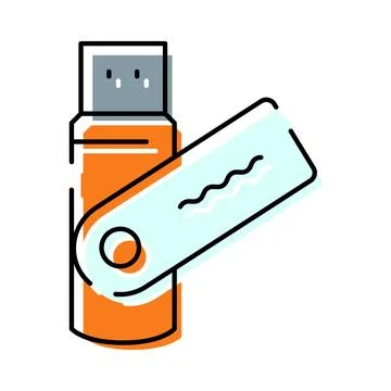 Usb drive offering portable digital data storage and transfer Stock Illustration