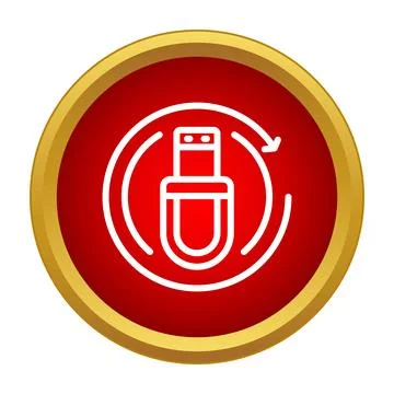 Usb drive refreshing data transferring with arrow icon Stock Illustration