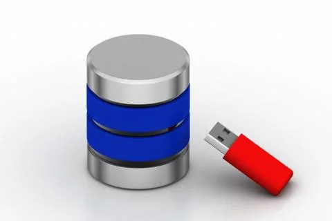 Usb drive with server Free Stock Illustration