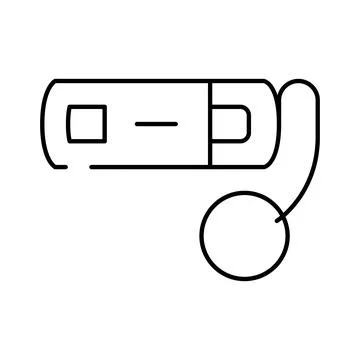 Usb drive simple outline icon design Illustrazione stock