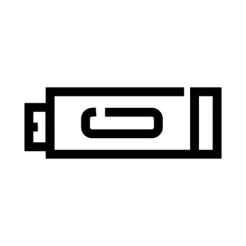 Usb drive storage device data transfer line icon Stock Illustration