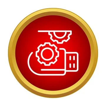 Usb drive syncing data with spinning gears イラスト素材