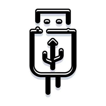 Usb electronic plug device connecting data transfer icon Illustrazione stock