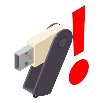 Usb error icon, isometric style Stock Illustration