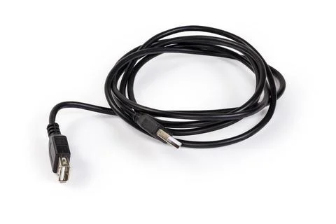 USB extension cable with plug and receptacle of Standard-A Foto stock