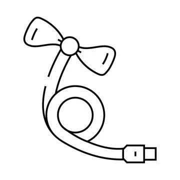 Usb fan line icon vector illustration Illustrazione stock