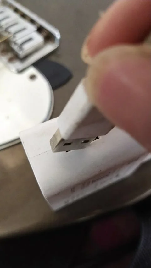 Usb in by fingers Stock Footage 151617898