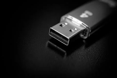 USB flash card with close-up 스톡 사진