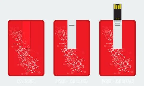 USB flash card empty template for corporate identity Stock Illustration