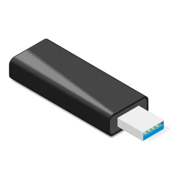 Usb flash card isometric icon Stock Illustration