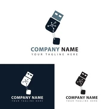 USB flash disk icon logo design Stock Illustration