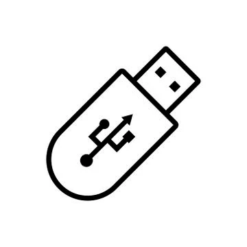 Usb flash disk outline icon. Symbol, logo illustration for mobile concept and Stock Illustration