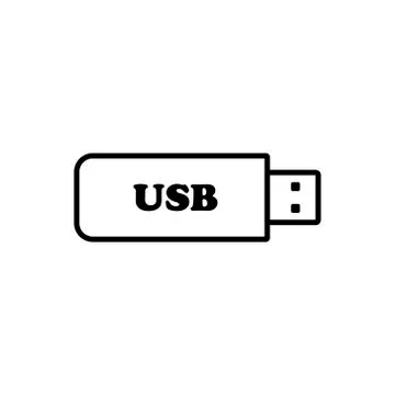 Usb flash disk outline icon. Symbol, logo illustration for mobile concept and Stock Illustration