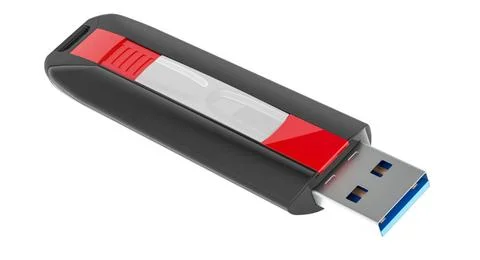 USB flash drive, 3D rendering USB flash drive, 3D rendering isolated on wh... Foto stock