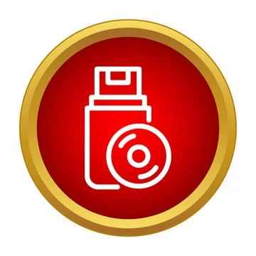 Usb flash drive and cd data storage icon Illustrazione stock