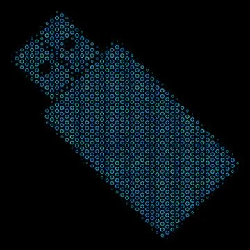 USB Flash Drive Collage Icon of Halftone Spheres イラスト素材
