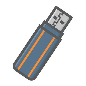 USB flash drive colorful line icon 스톡 일러스트