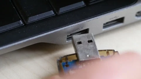 USB flash drive connect to computer Stock Footage 54606674