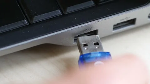 USB flash drive connect to computer Stock Footage 54761481