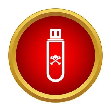 Usb flash drive containing malware or virus icon Stockillustratie