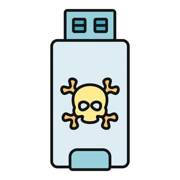 Usb flash drive containing malware or computer virus Stock Illustration