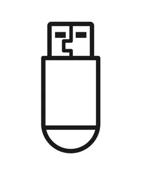 USB flash drive, empty outline. Simple design for websites and apps. Stock Illustration