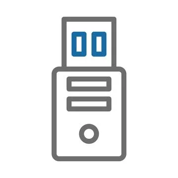 USB flash drive icon. Concept of data storage and transfer. Stock Illustration