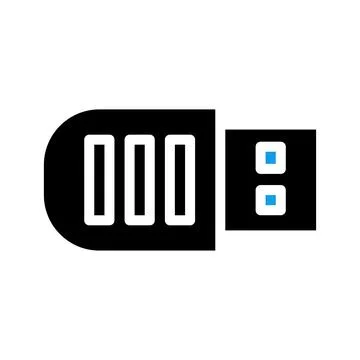 USB flash drive icon. Concept of data storage, transfer, and backup. Illustrazione stock