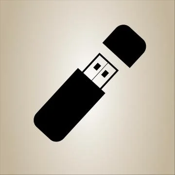 USB flash drive icon with cover, vector isolated Stock Illustration