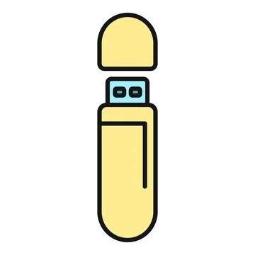 Usb flash drive icon for file transfer and storage Illustrazione stock