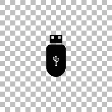 Usb flash drive icon flat Stock Illustration