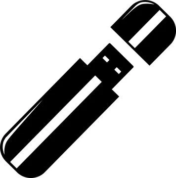 USB Flash Drive Icon in flat style. Vector Illustration Stock Illustration