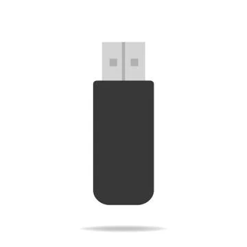 Usb flash drive icon isolated on white background. Vector illustration. Stock Illustration